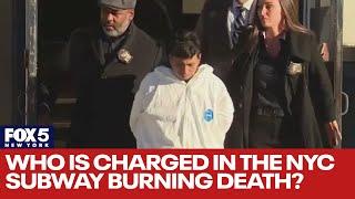 Who is the suspect charged in the NYC subway burning death?