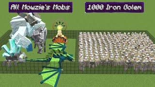 1000 iron golem vs all mowzie's mobs | Minecraft Mob Battle