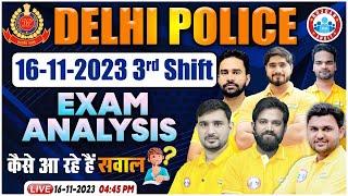 Delhi Police Exam Analysis 2023, 16 Nov Delhi Police Exam Analysis, 3rd Shift Exam Analysis By RWA