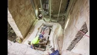 Stonemasonry installation timelapse