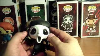 Cuatro Figuras Funko Pop de Terror, Ghost de Scream, Freddy Kruegger, Reagan y Chucky