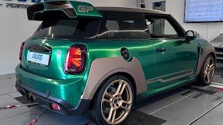 Mini F56 JCW GP exhaust sound on dyno with dekat downpipe - Pops&bangs + Gearbox farts - 350hp 520nm