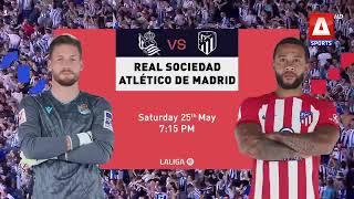 Tune in for the match between #AtleticoMadridFC and #RealSociedad in #Laliga!