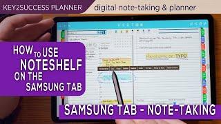 How To Takes Notes with Samsung Tab using Noteshelf | #Key2Success