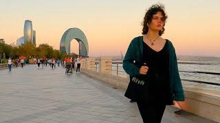 Baku, Seaside Boulevard Walking tour (October 2022) City Center - Azerbaijan, Downtown 4k Walk