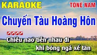 Karaoke Chuyến Tàu Hoàng Hôn Tone Nam Nhạc Sống | Nguyễn Linh