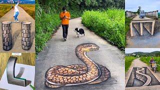 Drawing 3D Snake For Prank, Amazing 3D Anime On The Roads