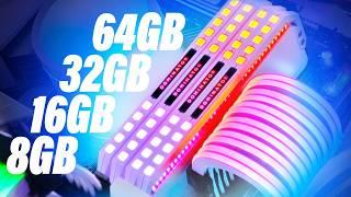 Wie viel RAM braucht man 2024?! 8GB vs. 16GB vs. 32GB vs. 64GB!