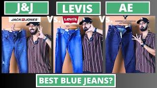 Levis Vs Jack and Jones Vs American Eagle jeans| Which brand has the best blue jeans?