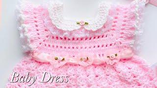 Easy crochet baby dress, crochet baby frock in various sizes CROCHET BABY SET @CrochetForBaby