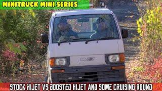 Mini-Truck (SE06 E06) Stock Hijet VS SUPERCHARGED race. Will the 5 speed fit? And some lunch.