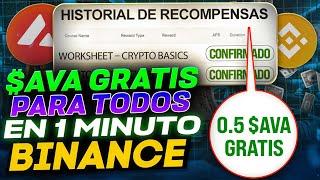 TODOS PODEIS GANAR 0,5 $AVA GRATIS y MUY FACIL POR TENER CUENTA EN BINANCE **PASO A PASO**