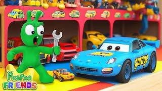 Pea Pea Opens a Car Garage! Can He Fix All the Cars? - Cartoons for Kids