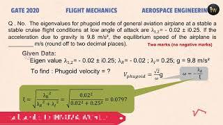 Flight Mechanics: GATE AE 2020 - Solved Numerical || @innovaworld #gateaerospace