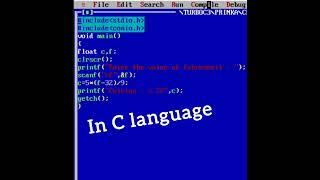 conversion of fahrenheit into celsius #coding #code  #computer#c #program ming #fahrenheit #celsius