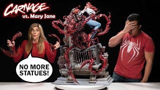 CARNAGE vs. MARY JANE!!! My Wife Helps Me Build This HUGE Statue and it Breaks!