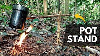 Building a Bushcraft Pot Hanger Over Fire for the Stanley Adventure Cookset