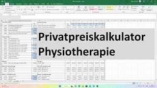 Tool für Privatpreiskalkulation in der Physiotherapie