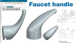 Siemens NX Tutorials #45 | Advanced Modeling - Design Faucet Handle - 3D Excercises | NX CAD / CAM