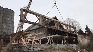 Benson Barn Frame Take Down - Lifting the Basement Wall