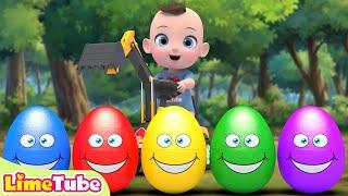 Surprise Egg Forklift Finger Family + more Nursery Rhymes & Kids Songs | Kindergarten | LimeAndToys