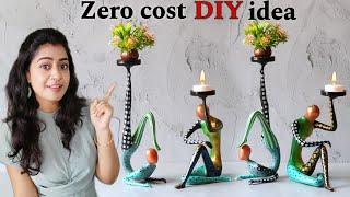 UNIQUE & Easy DIY Candle Holders + Planter Stand ideas | Zero cost DIY home decor ideas