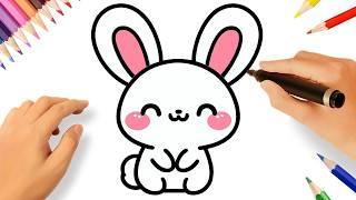 HOW TO DRAW A CUTE BUNNY EASY️