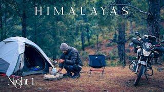 Nature ASMR Solo Winter Camping in Himalayas | Silent Vlog | Night 1 Ammar Biker