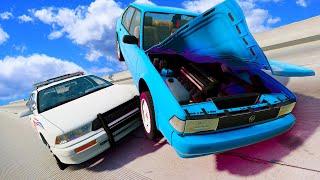 I Tried Being A Cop In BeamNG CAREER MODE & It Went As Expected ( I Crashed...)