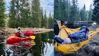 Vårpaddling i Bergslagen med övernattning i hammock [English subtitles]