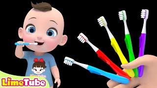 Let's brush our teeth Finger Family | Nursery Rhymes & Kids Songs | Kindergarten | LimeAndToys