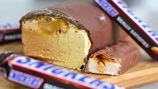 GIANT ICECREAM SNICKERS CANDY BAR! No Bake Recipe by My Cupcake Addiction