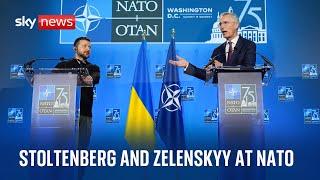 Stoltenberg and Zelenskyy hold a joint news conference at NATO summit