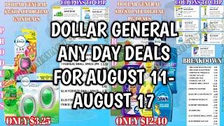 DOLLAR GENERAL ANY DAY COUPONING DEALS FOR AUGUST 11 - 17