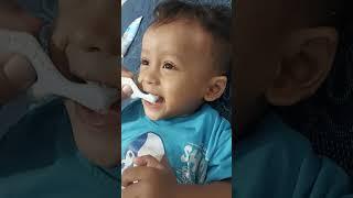 AKA RISKY BAYI 19 BULAN SIKAT GIGI