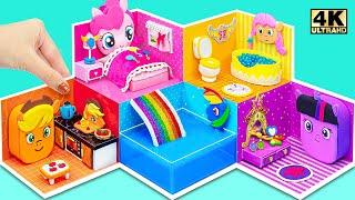 How To Make 5 Color My Little Pony Unicorn Miniature House for Pet ️ DIY Miniature Cardboard House