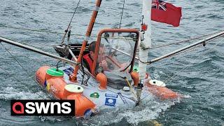 Daredevil dad has set sail from Canada in a one metre boat | SWNS