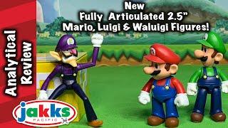 New, Fully Articulated Mario, Luigi & Waluigi 2.5 Inch Figures