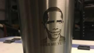 Laser engraving stainless steel tumbler