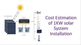 COST ESTIMATION OF 1KW SOLAR PANEL SYSTEM