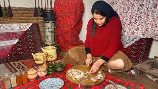 Cooking Turkish burek in the village | Rural and traditional life in winter