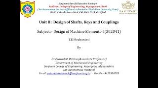 Introduction to Design of Shafts