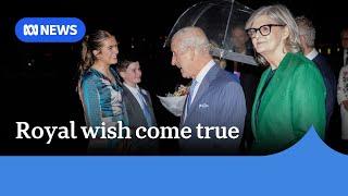 Royal wish granted as young siblings meet King Charles III and Queen Camilla | ABC News