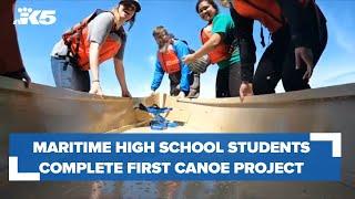 Maritime High School Students complete first canoe project