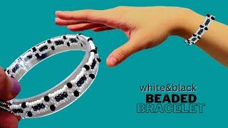 Beaded Bracelet. How to make beaded a  bracelet. Beginner beading/rondelle/seed beads