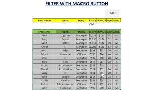 Use Macro with Detailed Example using filter button | Advanced Filter in Excel