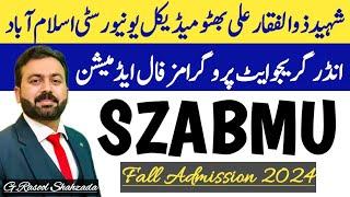 DPT, BS Nursing & Allied Health Sciences Fall Admission 2024 | SZABMU Islamabad