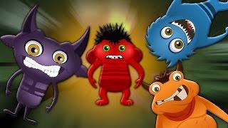 Cinq petits monstres | Comptines pour enfants | enfants musique | Baby Songs | Five Little Monsters