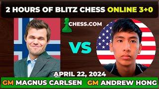 Magnus Carlsen vs GM Andrew Hong | Blitz Chess 3+0 | ChessCom | April 22, 2024