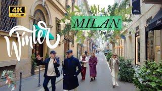 [4K] Winter Elegance in Milan  Italy Walking Tour with Christmas Markets & Fashion